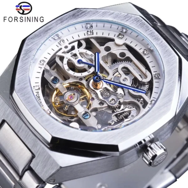 Men's Skeleton Mechanical Luminous Luxury Waterproof Octagon Shape Watch