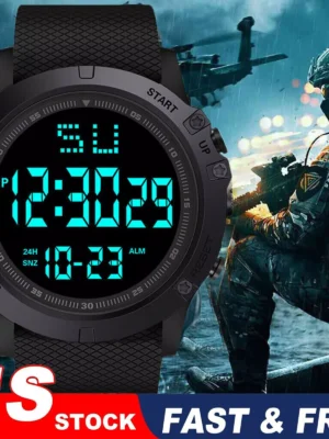 Digital Sports Watch Military Tactical Men LED Backlight Wristwatch Waterproof