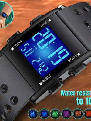 Men LED Digital Sports Watch Military Tactical Waterproof WristWatch Backlight